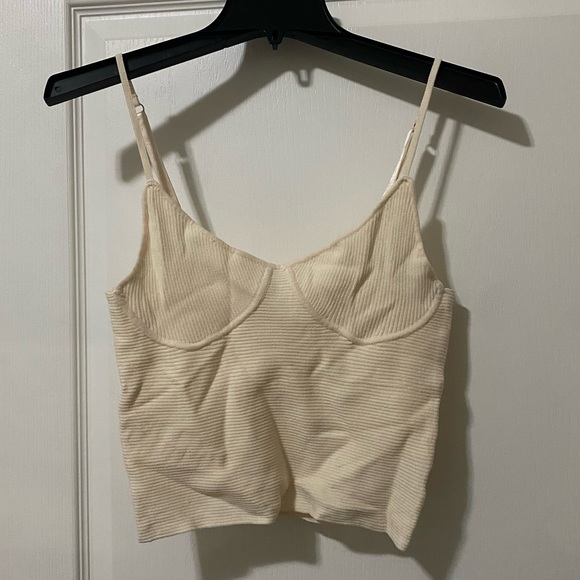 525 Cream Ribbed Tank - Picture 2 of 7